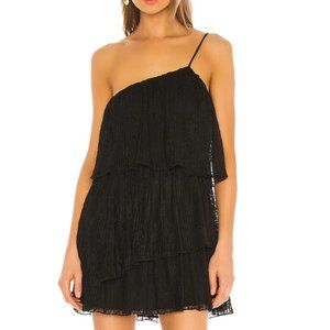 NBD x Revolve Girlfriend Material Lace Tiered Ruffle One Shoulder Mini Dress